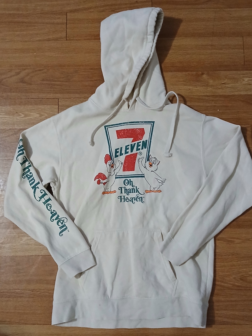 7-Eleven Oh Thank Heaven Retro Graphic Pullover Hoodie Graphic Unisex Size M